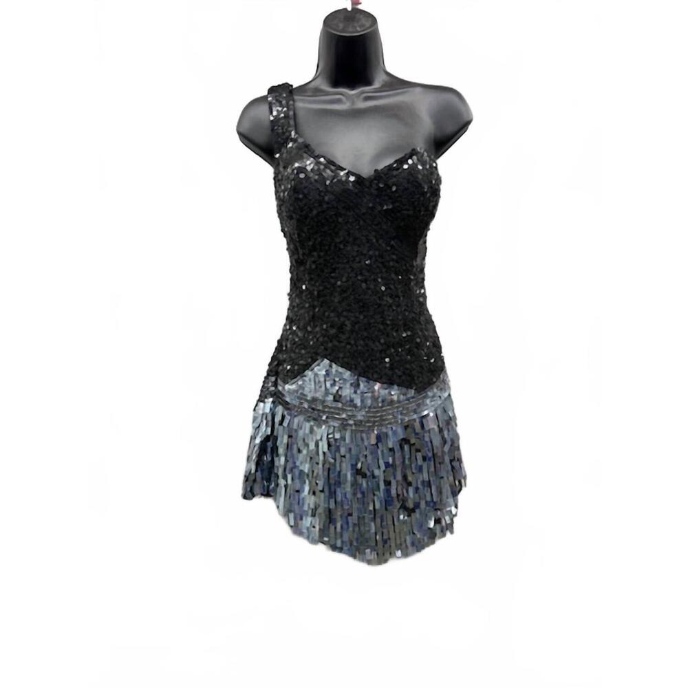 NEW PRIMAVERA women's sequined dress in black